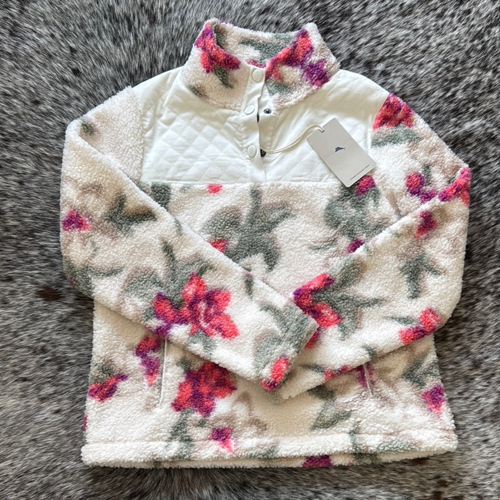 Tommy Bahama Floral Fleece Pullover